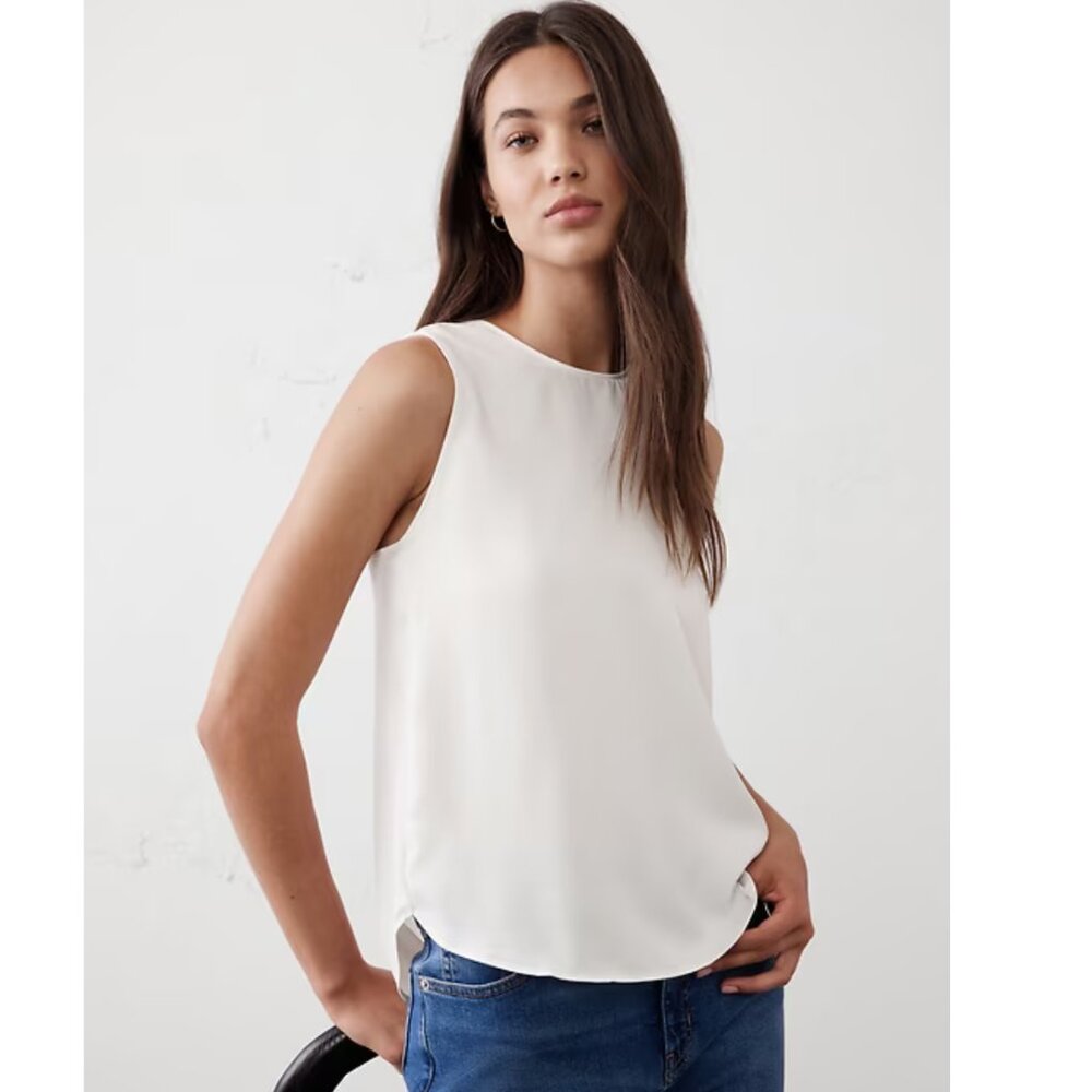 Banana Republic Factory Shell Tank, washable silk, NWT